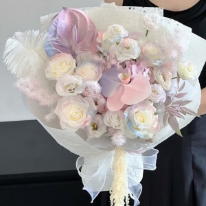 夏日人鱼姬玫瑰混搭花束